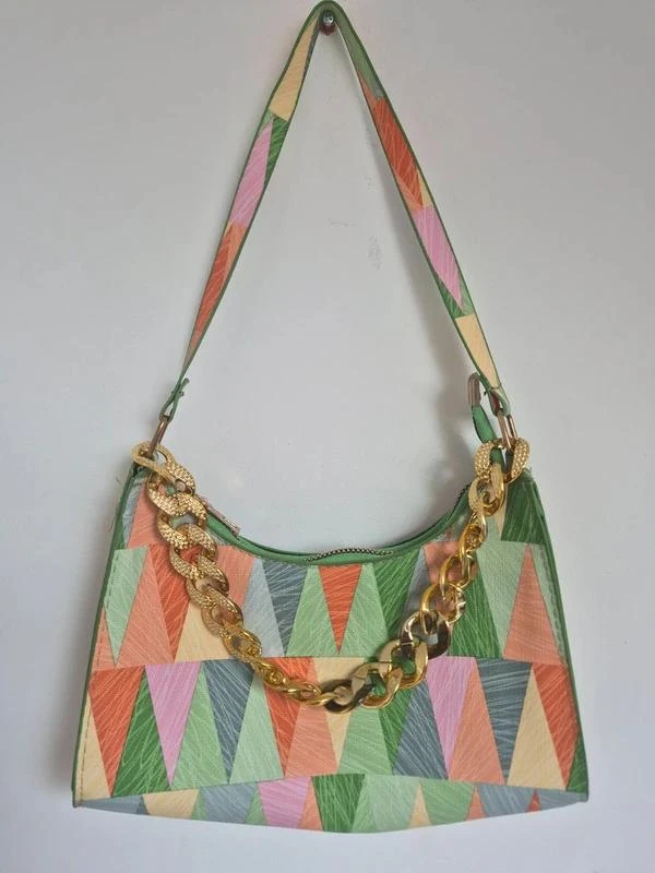 Sac a main vintage Y2K multicolore avec chaine doree